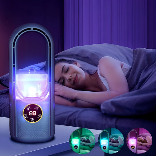 Bladeless Air Cooler with Humidifier & LED Night Light for Summer Cooling