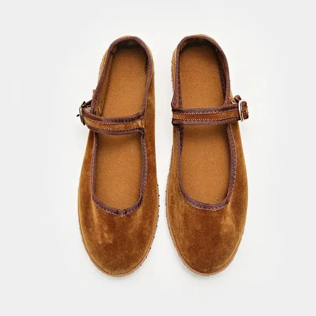 Ballerines babies en velours pour femme