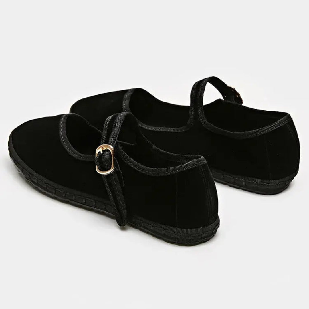 Women's Velvet Mary Jane Ballet Flats