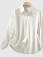 Women's Collared Long Sleeve Button-Up Shirt