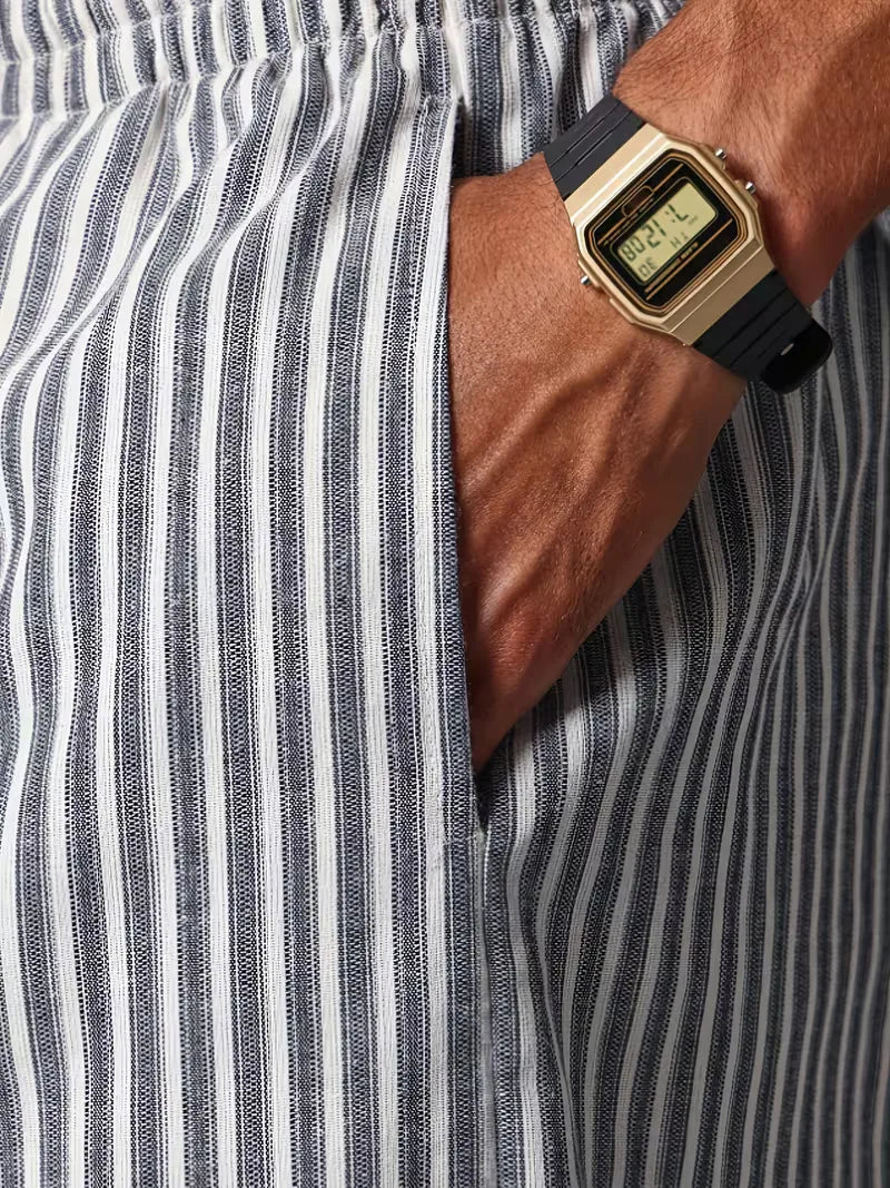 Men’s Striped Wide Leg Trousers