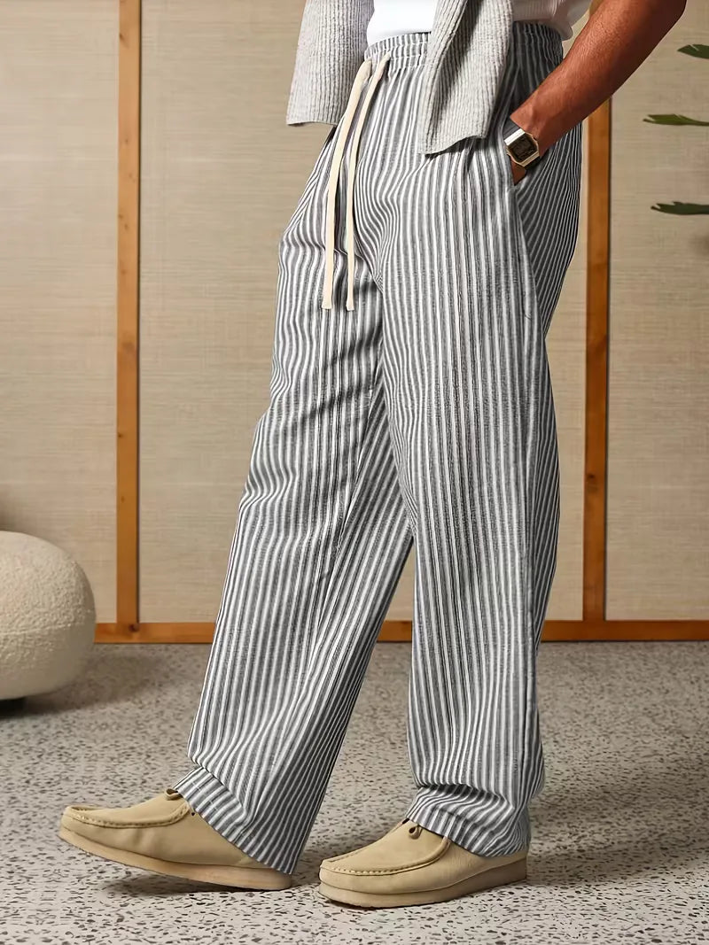 Men’s Striped Wide Leg Trousers