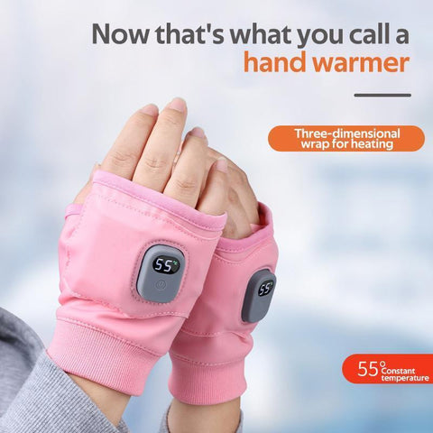 Women's USB Heated Fingerless Gloves | Rechargeable Winter Hand Warmers