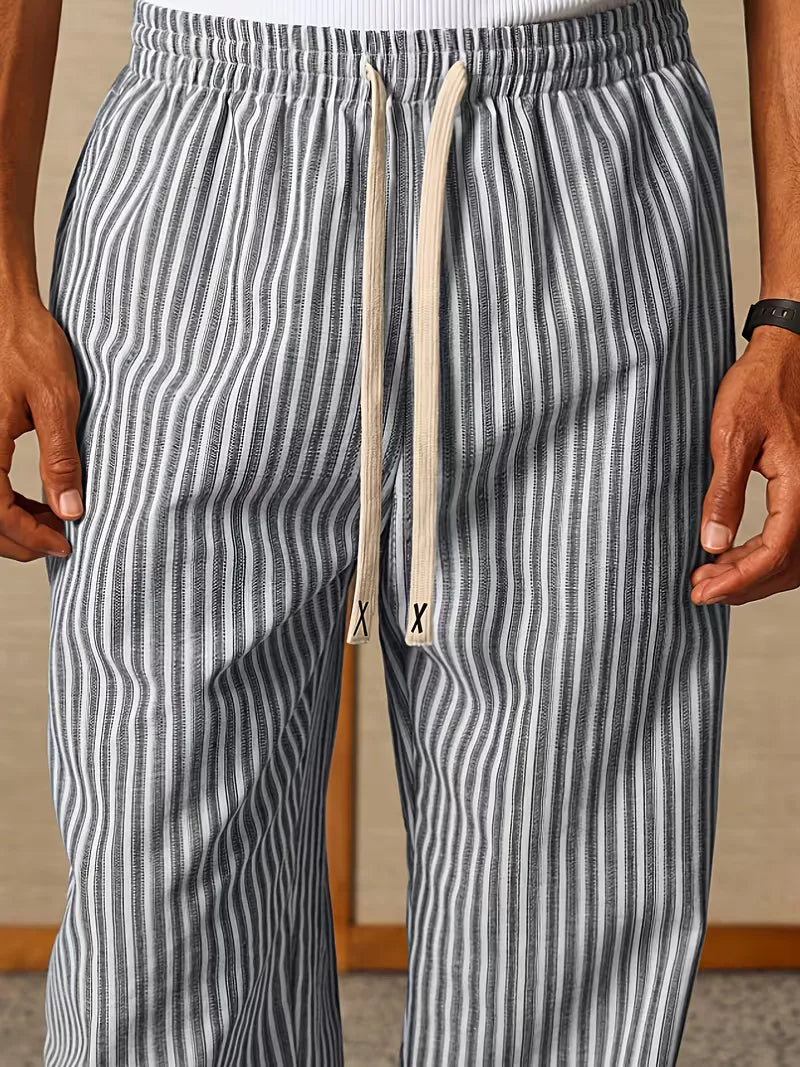 Men’s Striped Wide Leg Trousers