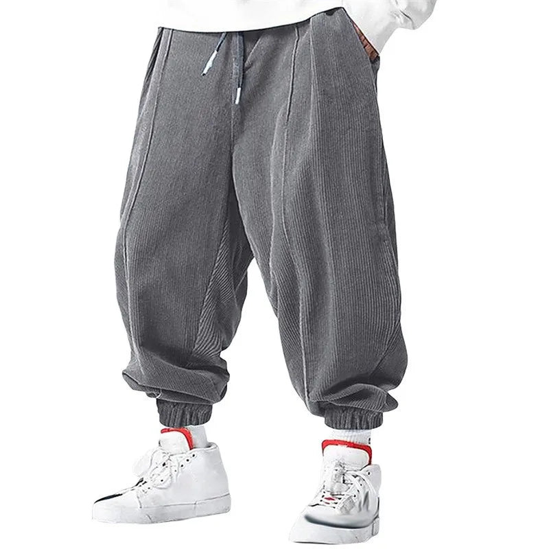 Męskie joggery z sztruksu o luźnym kroju