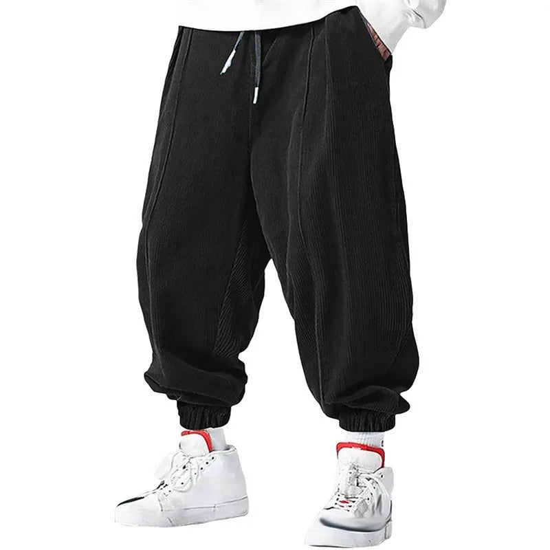 Męskie joggery z sztruksu o luźnym kroju