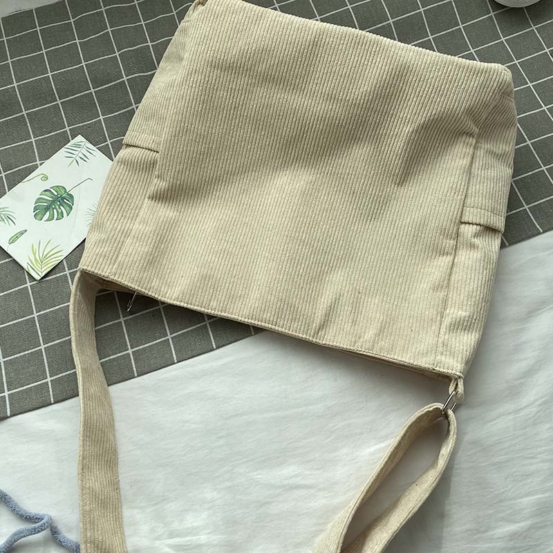 Women’s Corduroy Multi-Pocket Shoulder Bag
