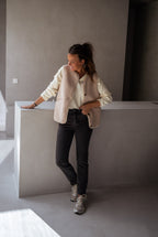Women’s Teddy Fleece Button-Up Gilet with Pockets