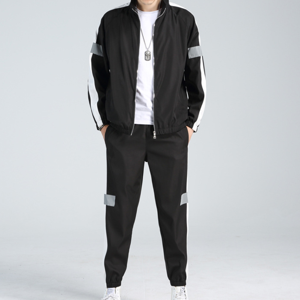 Ensemble de survêtement léger pour homme à empiècements contrastants