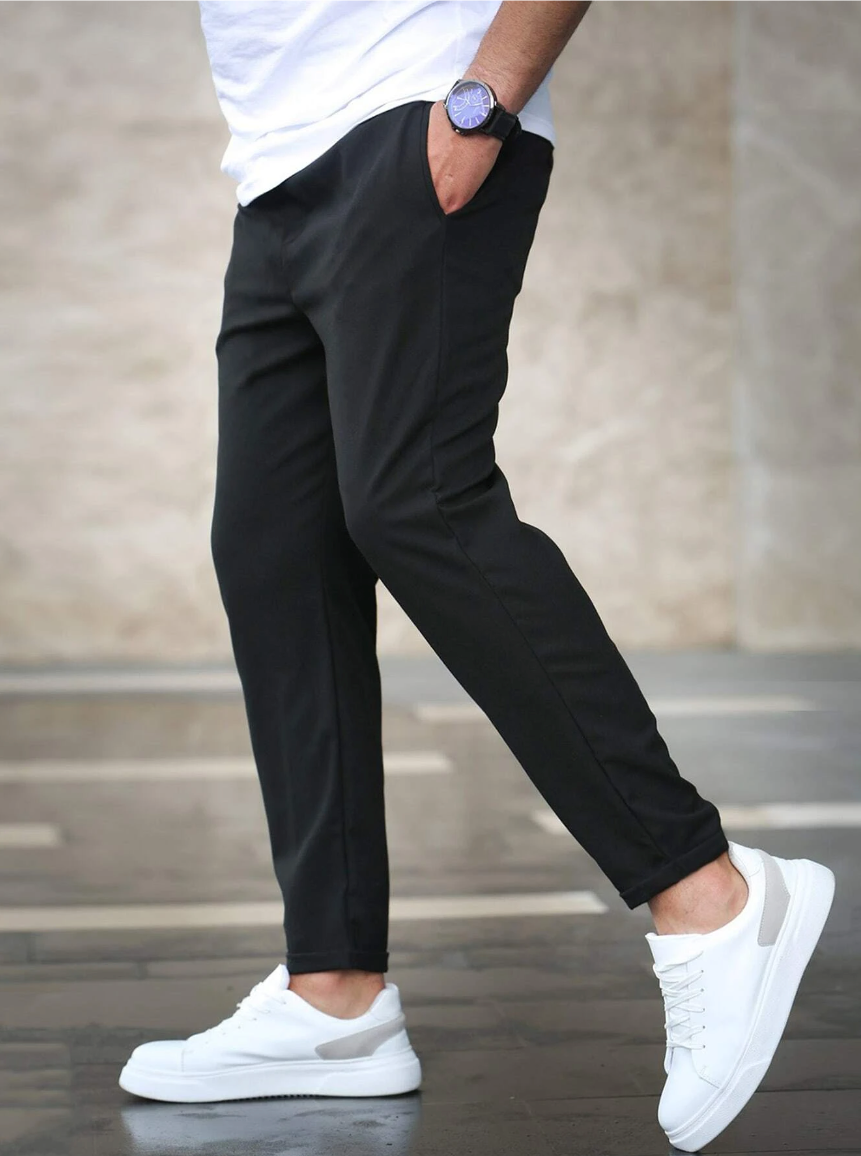 Pantalon chino ajusté pour homme avec cordon de serrage