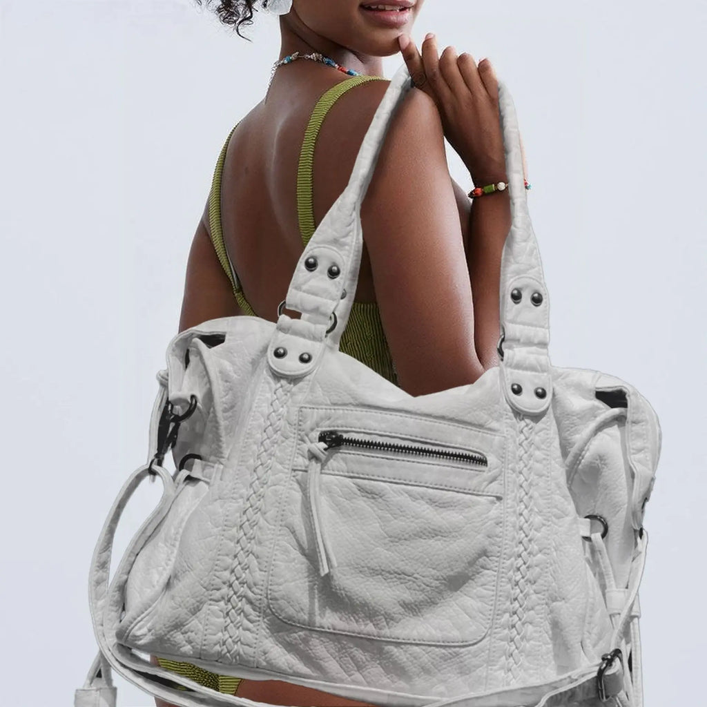 Women's Shoulder Bag in PU Leather with Multiple Pockets for Autumn Everyday Use