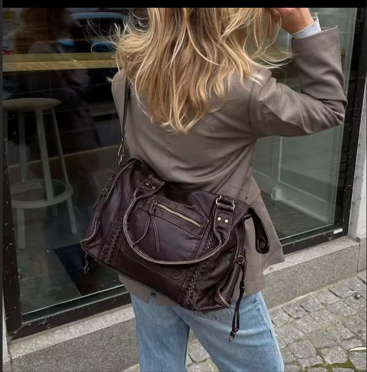 Women's PU Leather Shoulder Bag with Adjustable Strap for Autumn Everyday Use