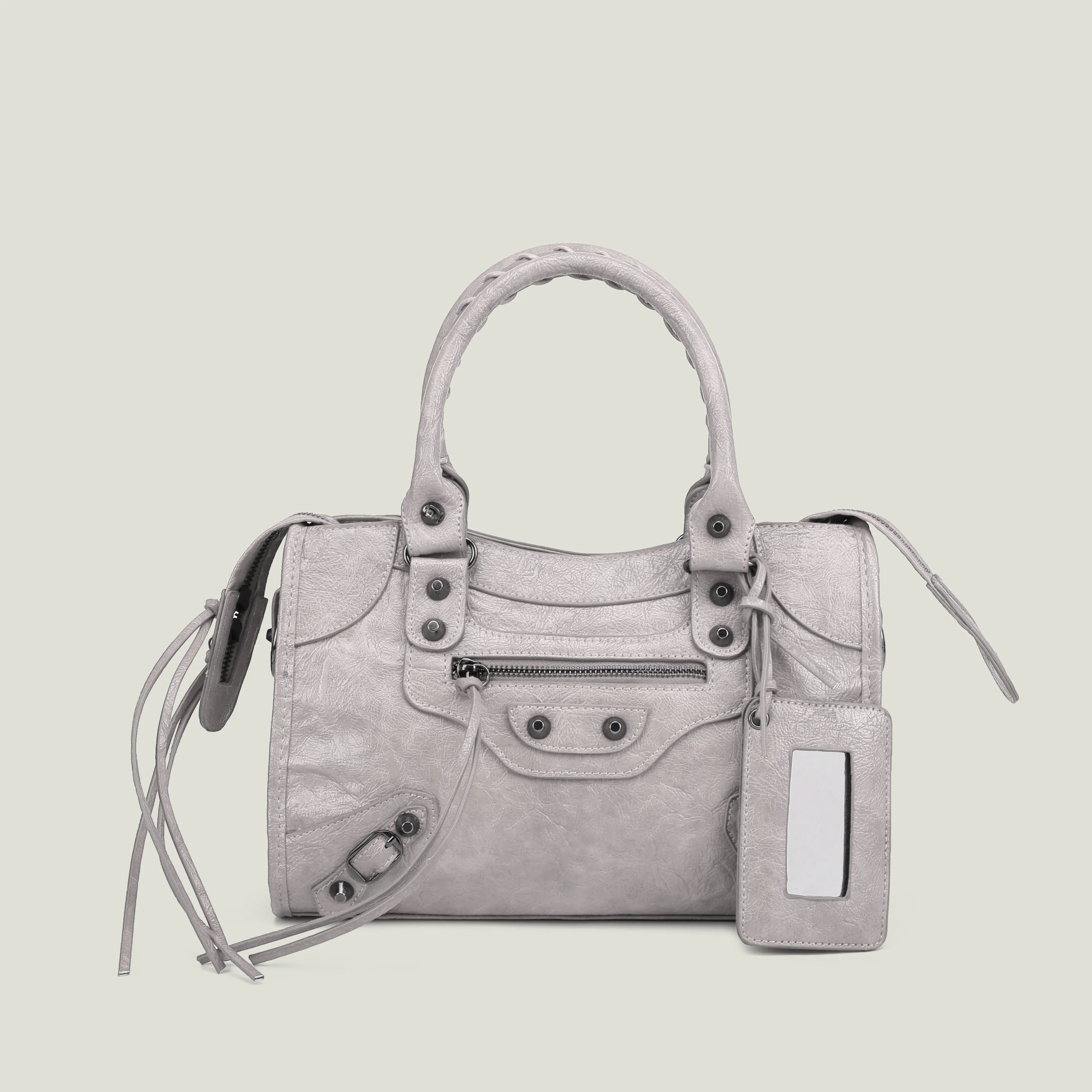 Women's PU Leather Duffel Bag with Crossbody Strap