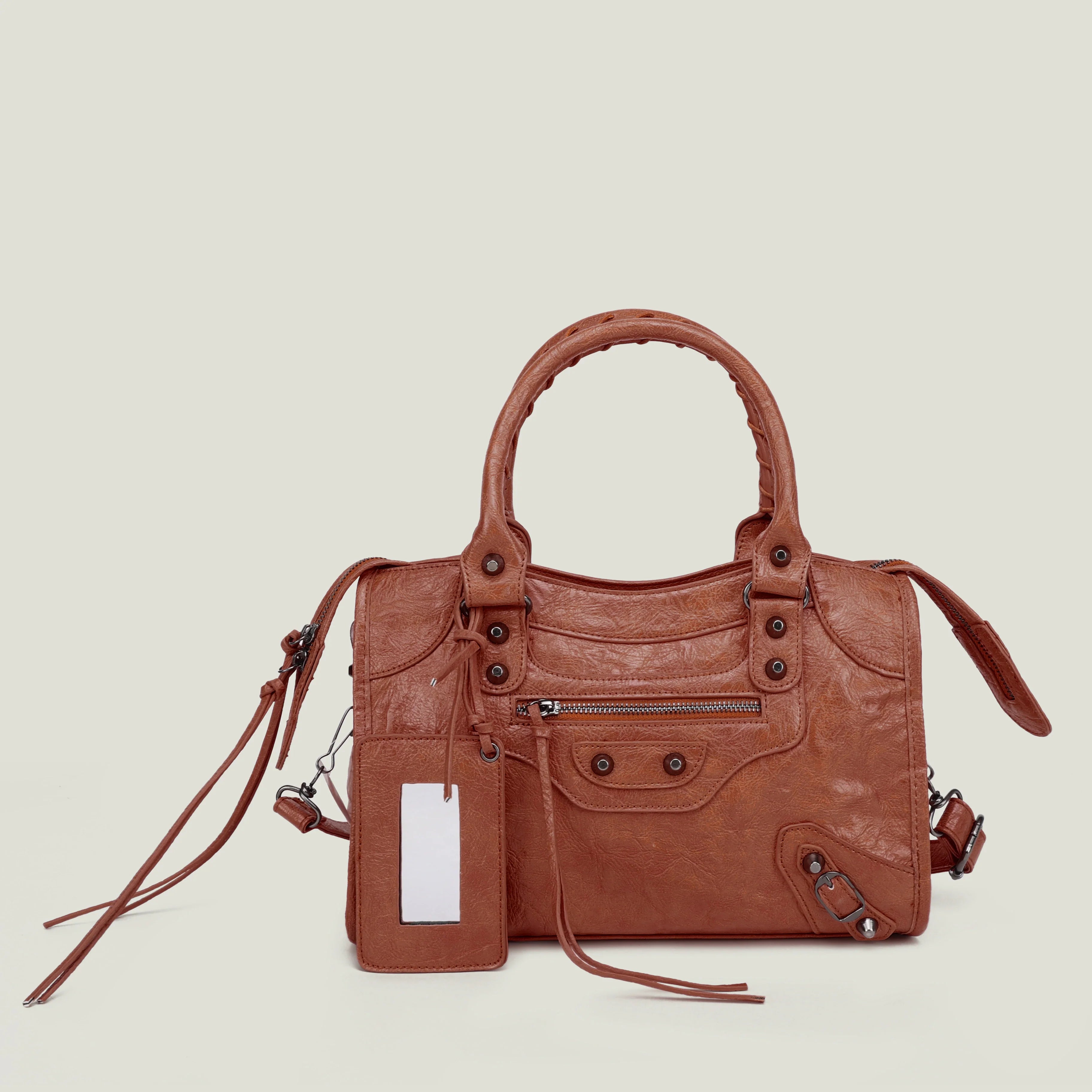 Women's PU Leather Duffel Bag with Crossbody Strap