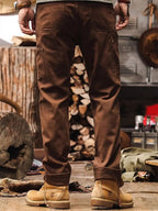 Pantalon de travail cargo pour homme en sergé de coton à jambe droite