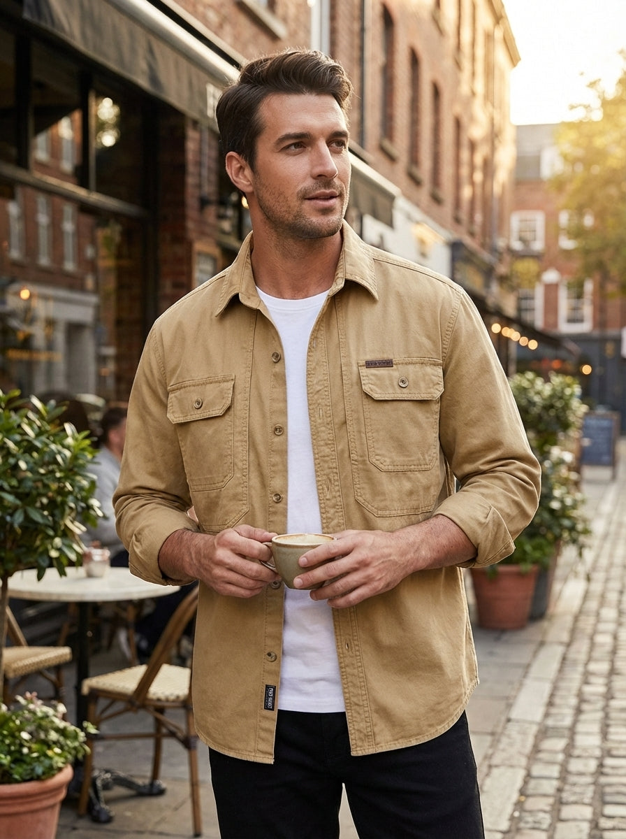 Surchemise-veste en coton pour homme