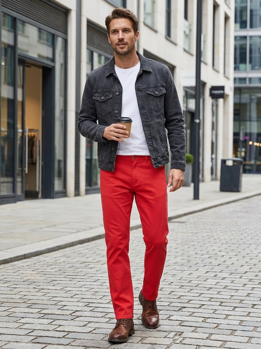 Men's Straight Fit Chino Trousers