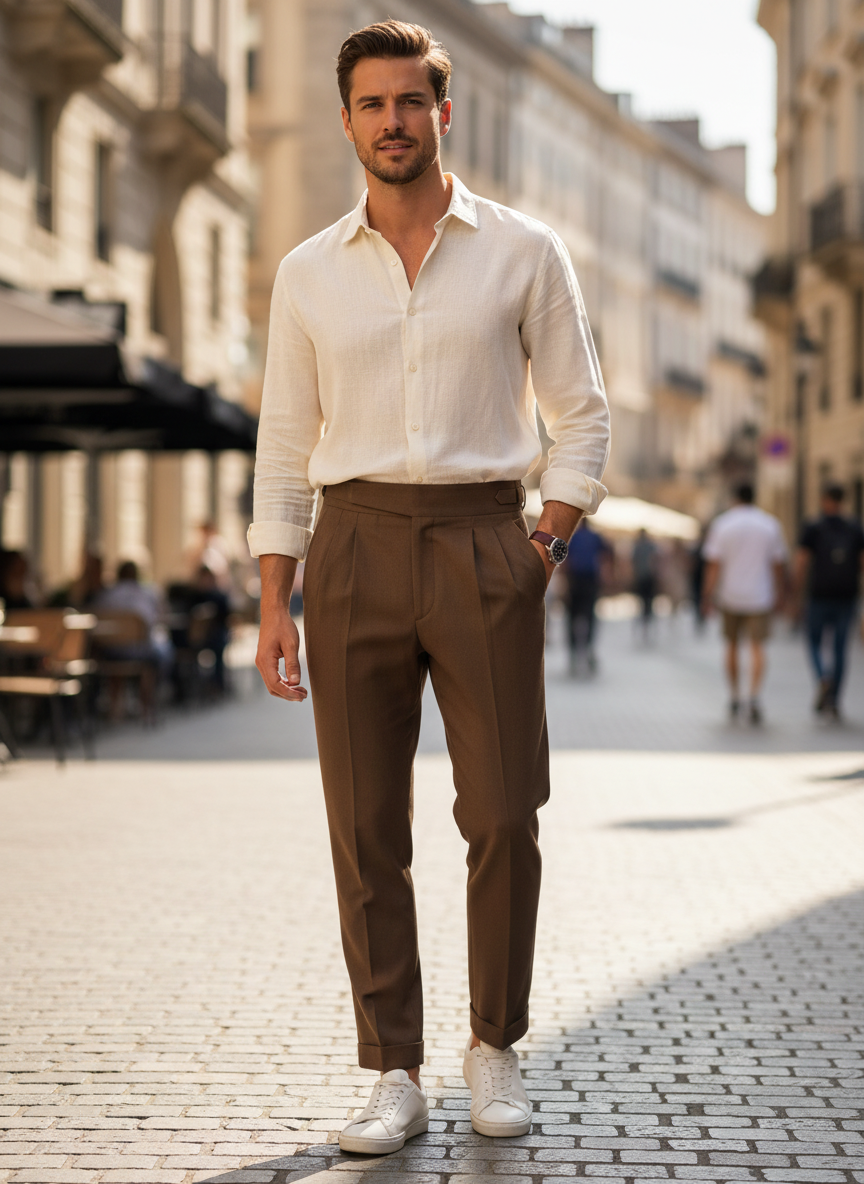 Men's Tailored Pleated Trousers