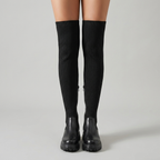 Women's Over-the-Knee Knit Chunky Sole Boots