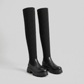 Women's Over-the-Knee Knit Chunky Sole Boots