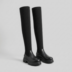 Women's Over-the-Knee Knit Chunky Sole Boots