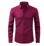 Men's Slim Fit Long Sleeve Button-Up Dress Shirt
