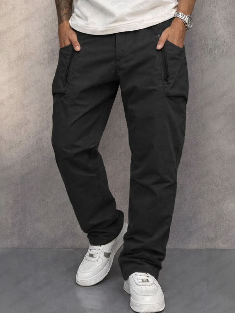 Men’s Cotton Cargo Trousers with Zip Pockets