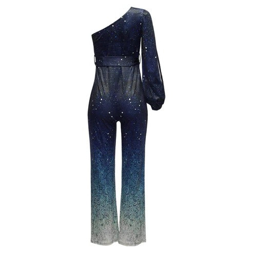 Women's Sequin One Shoulder Jumpsuit for Evening Wear