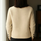 Women's White Cardigan | Button-Front Knit Sweater