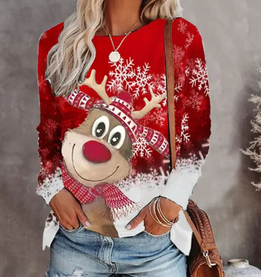 Damski sweter świąteczny z reniferem