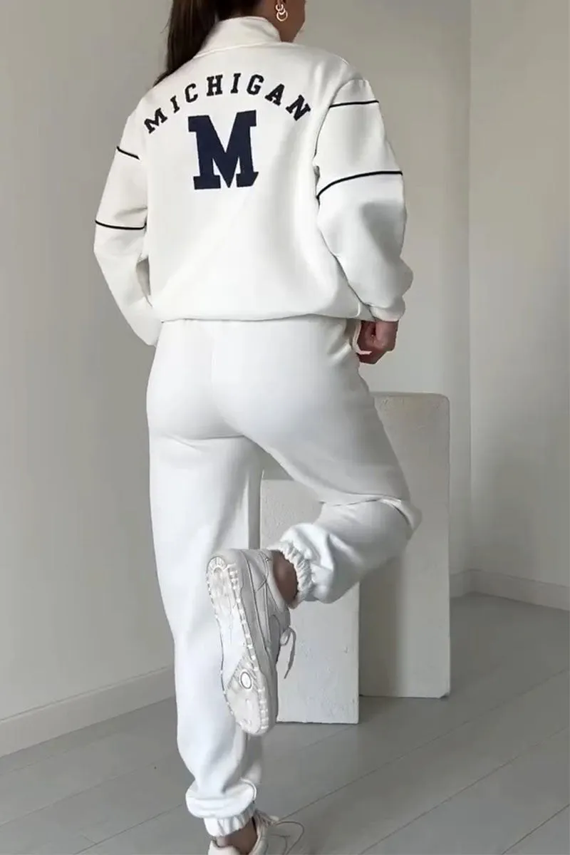 Ensemble de survêtement pour femme avec demi-fermeture éclair et pantalon de jogging