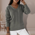 Women’s Cable Knit V-Neck Jumper