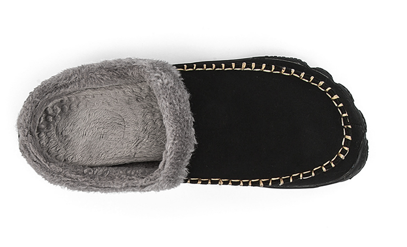 Unisex Fleece-Lined Slip-On House Slippers