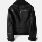 Women's Faux Suede Shearling Biker Jacket