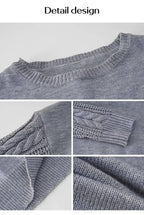 Pull oversize pour femme en maille torsadée | Pull épais à col rond