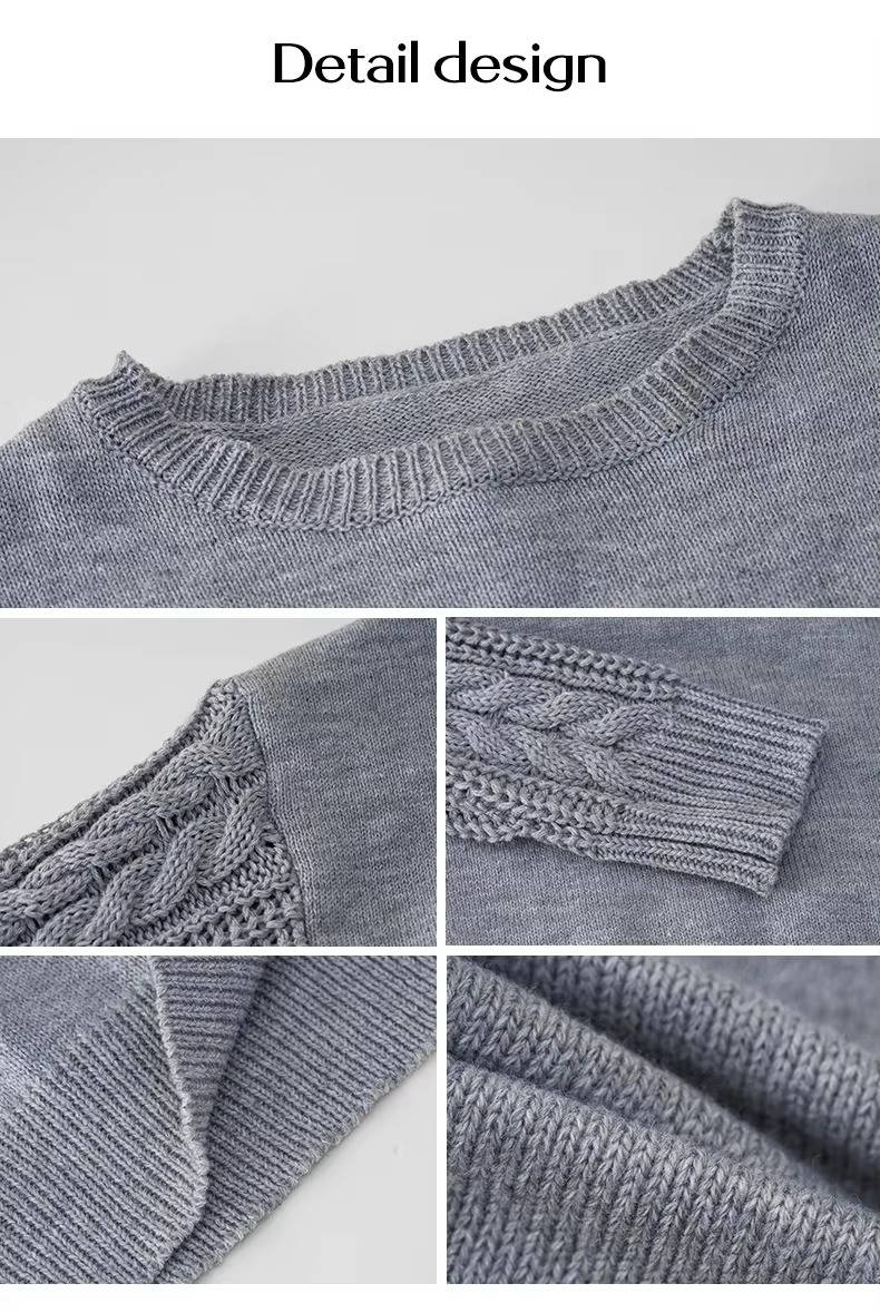 Pull oversize pour femme en maille torsadée | Pull épais à col rond