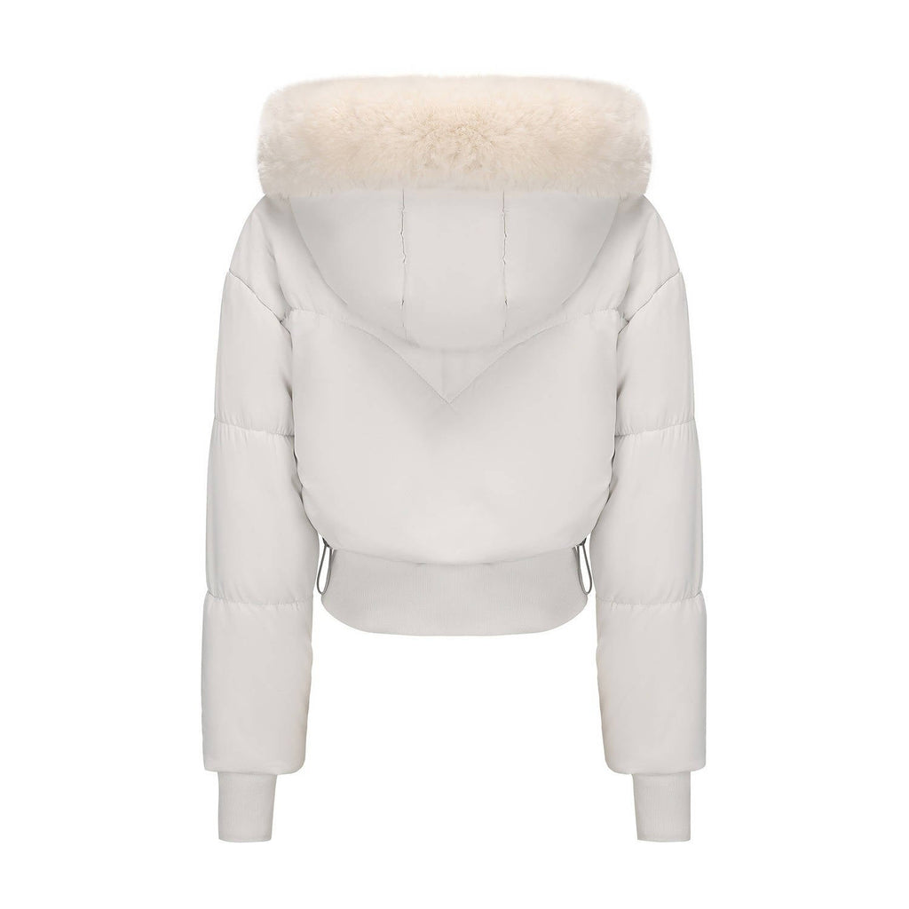Veste courte matelassée pour femme | Manteau d’hiver matelassé à capuche