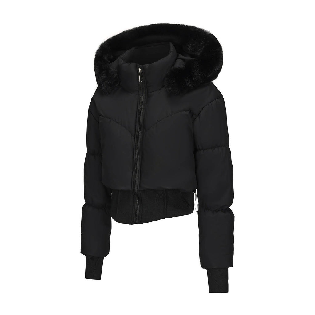 Veste courte matelassée pour femme | Manteau d’hiver matelassé à capuche