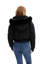 Veste courte matelassée pour femme | Manteau d’hiver matelassé à capuche