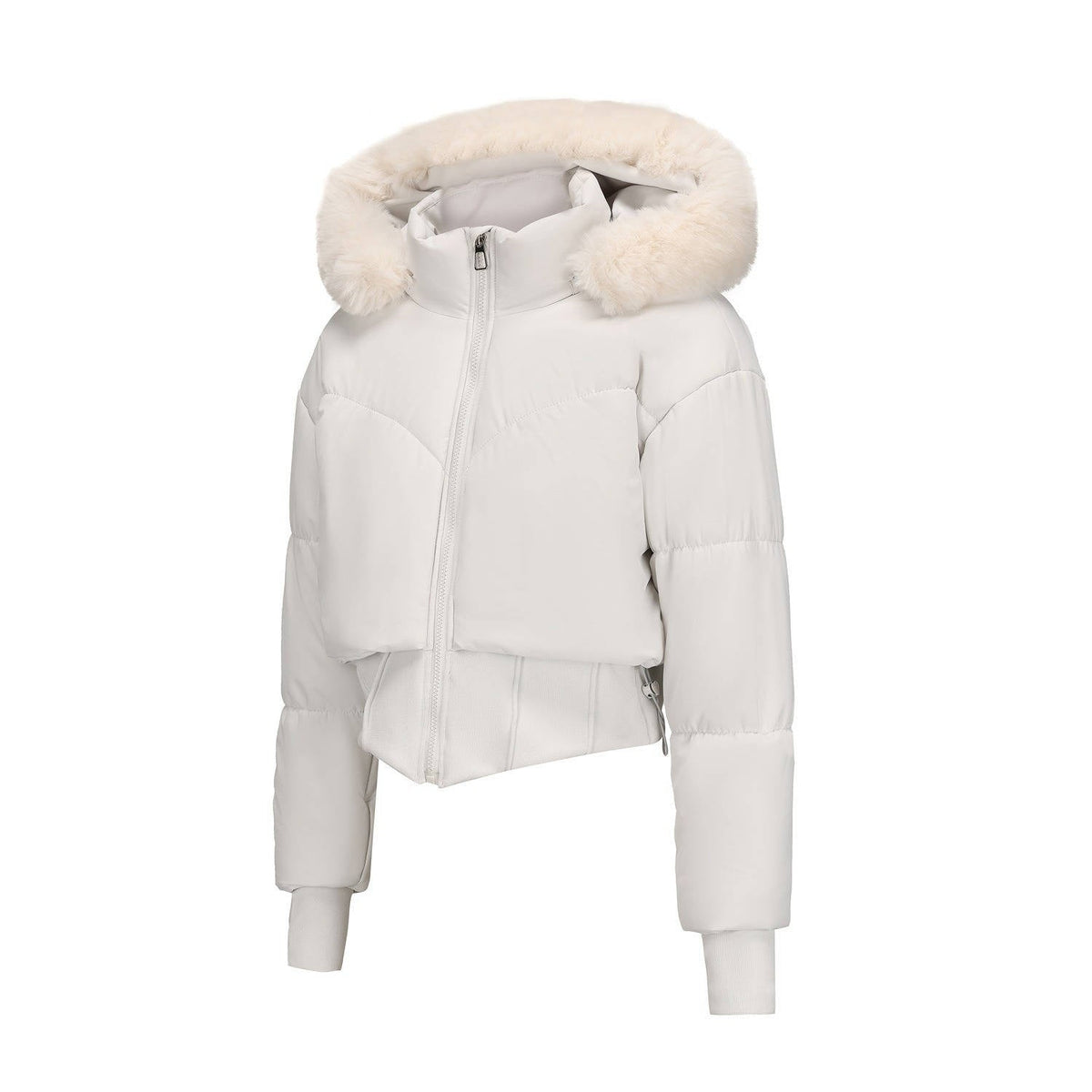 Veste courte matelassée pour femme | Manteau d’hiver matelassé à capuche