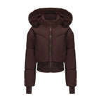 Veste courte matelassée pour femme | Manteau d’hiver matelassé à capuche
