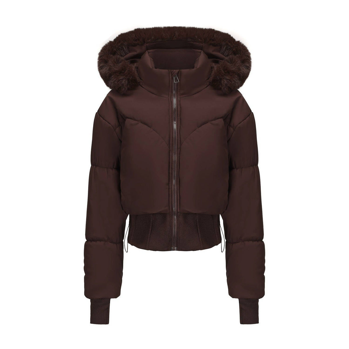 Veste courte matelassée pour femme | Manteau d’hiver matelassé à capuche