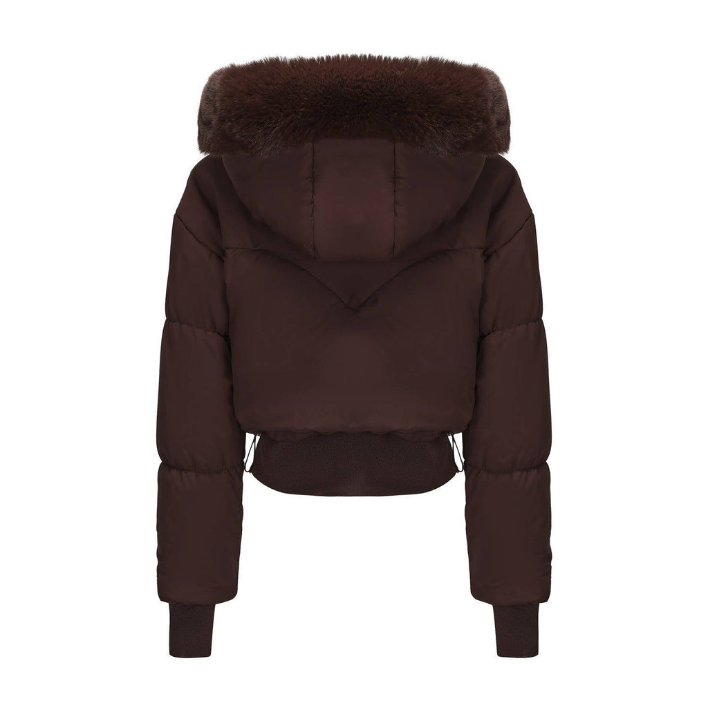 Veste courte matelassée pour femme | Manteau d’hiver matelassé à capuche