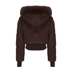 Veste courte matelassée pour femme | Manteau d’hiver matelassé à capuche