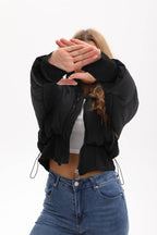 Veste courte matelassée pour femme | Manteau d’hiver matelassé à capuche