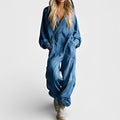 Women's Cotton Blend Hooded Utility Jumpsuit for Autumn