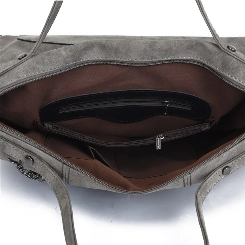 Women's Tote Bag in PU Leather with Crossbody Strap for Autumn Everyday Use
