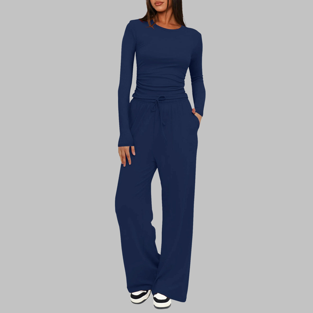 Women’s Long Sleeve Top & Wide Leg Trousers Set