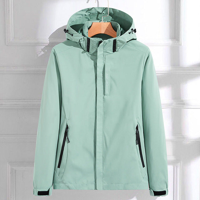 Veste de pluie imperméable à capuche pour femme