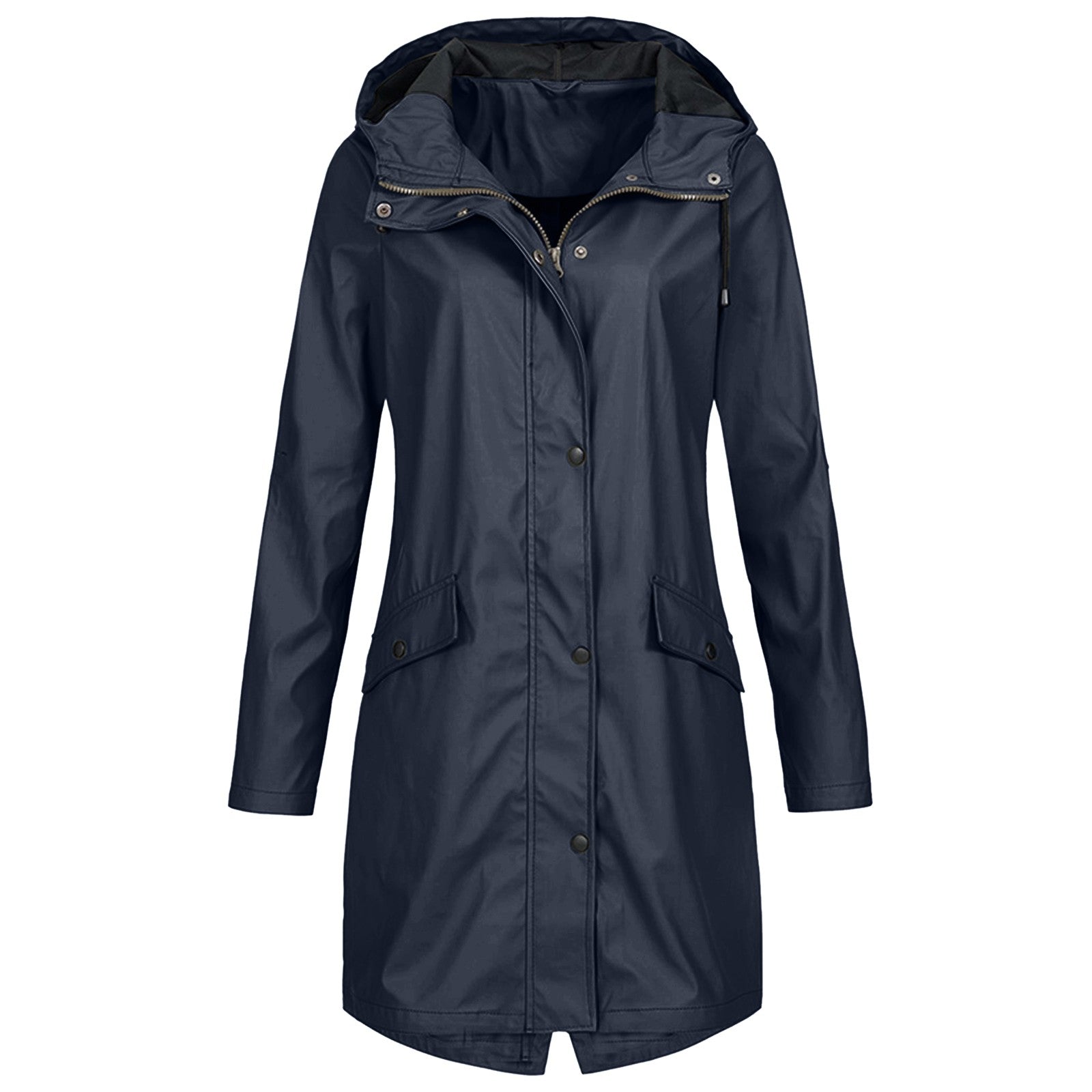 Women's Hooded Midi Raincoat